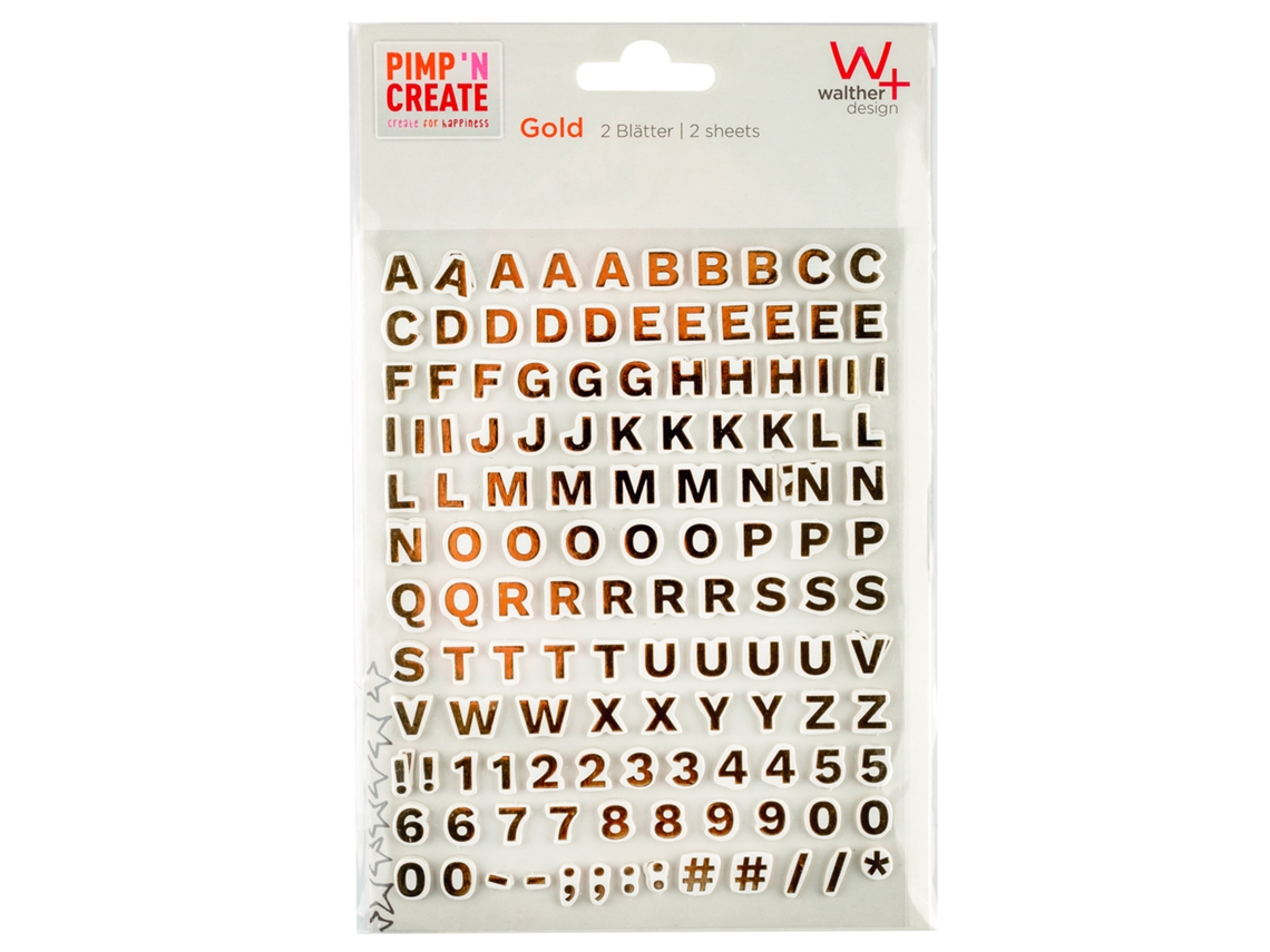 Self Adhesive Letters Pimp And Create Gold