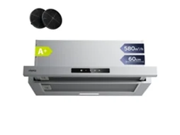 Exaustor Ciarra Telescópico 60cm 580m³/h Recirculação Com Filtros De Carvão (2 Peças) 3 Modos Sensortouch Inox Aws6909a