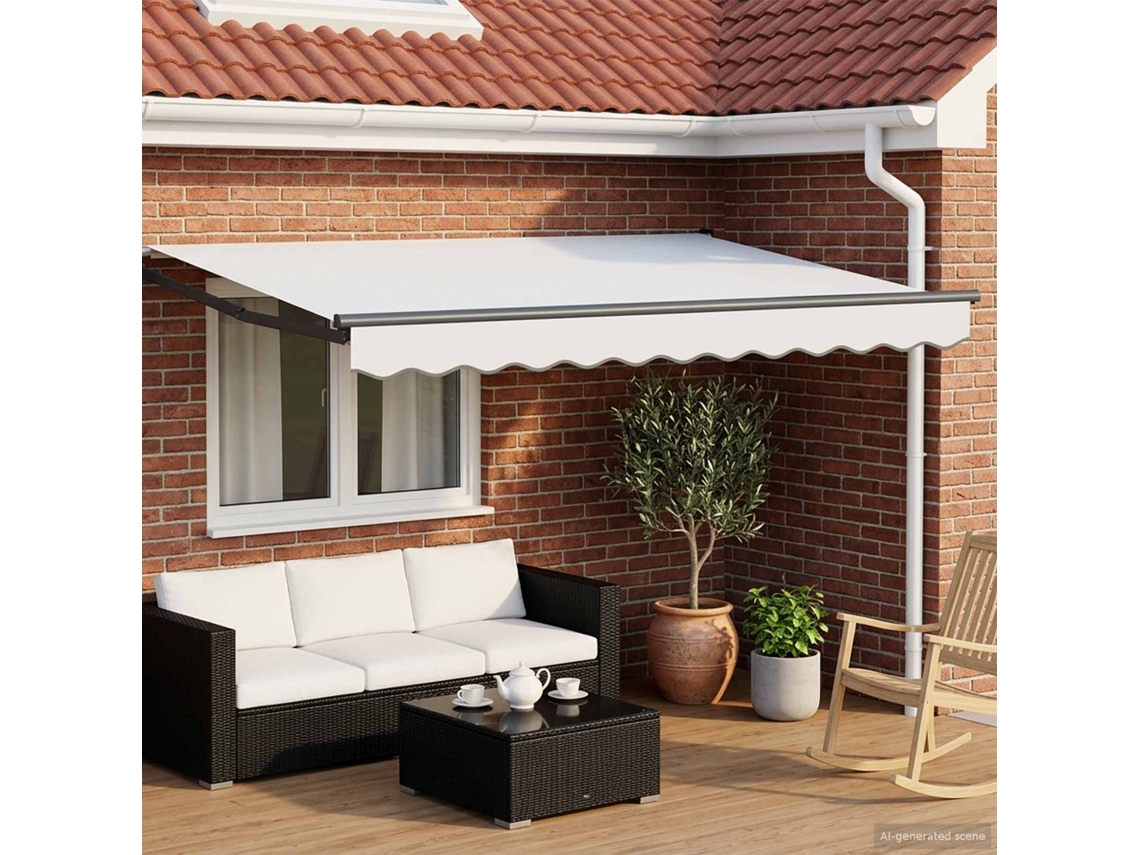 Vidaxl Toldo Retrátil Elétrico Branco E Antracite 3 X 2,5 M