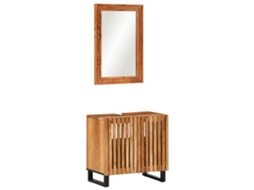 Vidaxl 2 Pcs Conjunto De Móveis P/ Casa De Banho Acácia Maciça