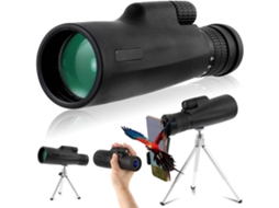 Binóculos ENKERS Monoculares 10-30X50 Escopo Monocular HD À Prova D'Água com Tripé de Suporte para Smartphone para Observaçã-Preto