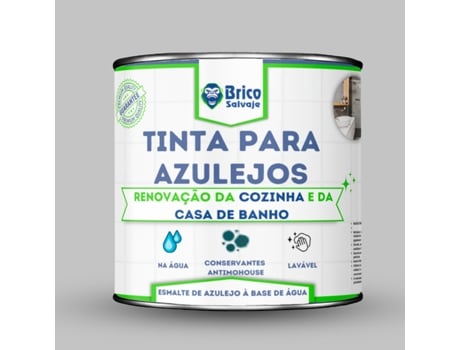 Tinta para azulejos PÉROLA BRILHANTE 4 L BRICOSALVAJE, Conservante anti-mofo, fácil aplicação