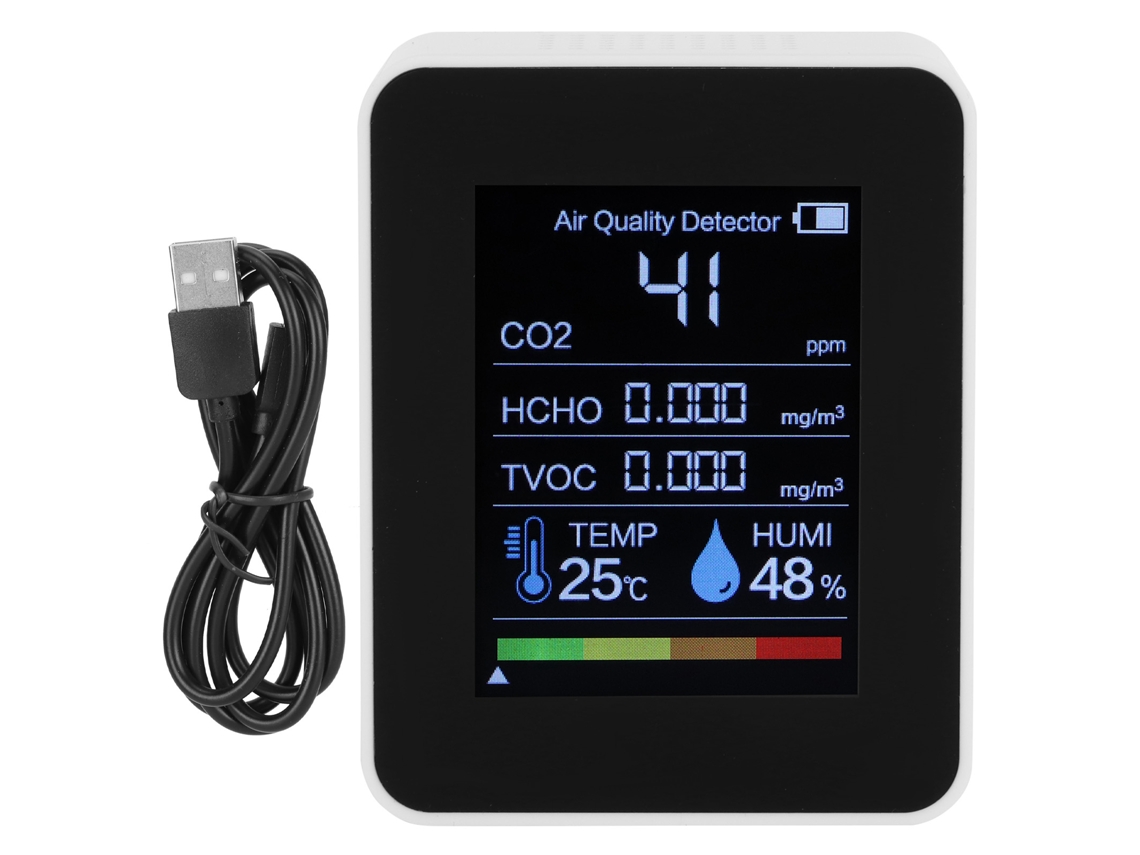 Laxiscreed Detecta Co2, Temperatura E Umidade Com Precisão, Ideal Para Monitorização Do Ar Em Ambientes