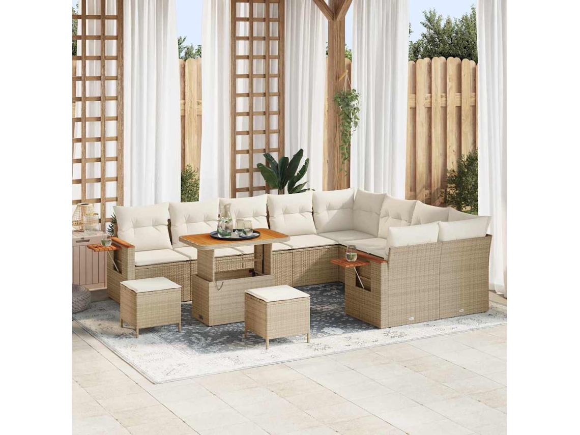 Vidaxl Conjunto De Sofá De Jardim 13 Unid. 9-número De Lugares