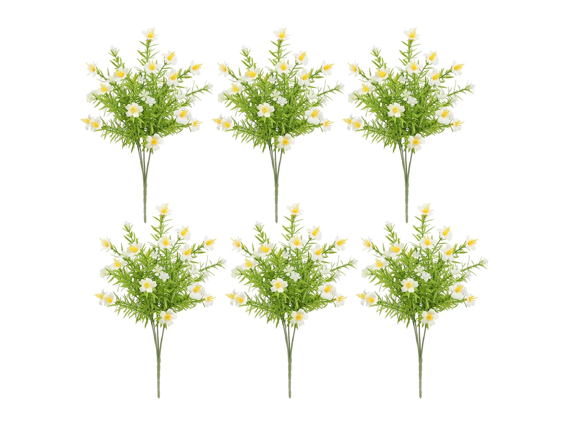 Conjunto De 6 Flores Artificiais Daisy Brancas Da Laxiscreed Para Decoração De Interiores