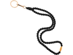 Lurelia Cordão Crachá Com Chaveiro Em Silicone E Borracha Preto