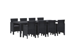 Conjunto 9 Conjunto De Jantar Para Jardim Vidaxl Antracite Polipropileno (250 X 100 X 73 Cm)