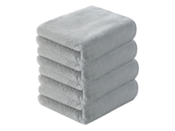 Conjunto de Toalha RNEMITERY Banho Ultra Macias Rápidas Coral Altamente Veludo Cinzento - 4pcs (Tamanho Único)
