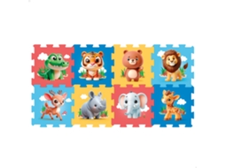 Tapete De Jogo Em Espuma Eva - Colorbaby - 8 Peças - 114x58 Cm - 30x30 Cm - Espessura 1 Cm - Animais Da Selva