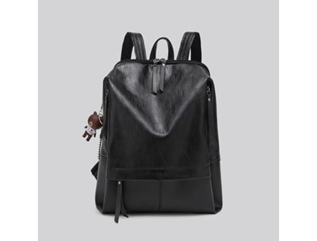 Mochila Feminina Para Portátil, Mochila Feminina De Couro Macio Preto Hexinyigjly