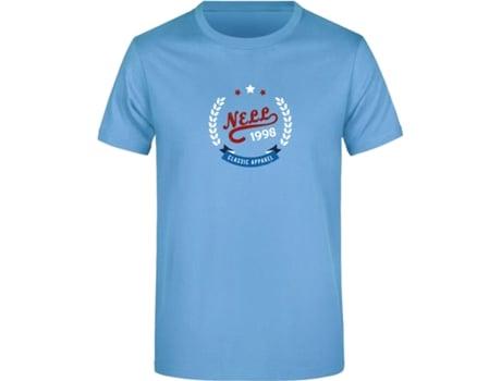 Camiseta masculina azul-celeste Nell Alvar, tamanho M, feita de algodão de alta qualidade