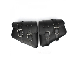 2 Bolsas Laterais De Moto Impermeáveis De Couro Pu, Com Trava Anti-roubo, Preto, 1 Par