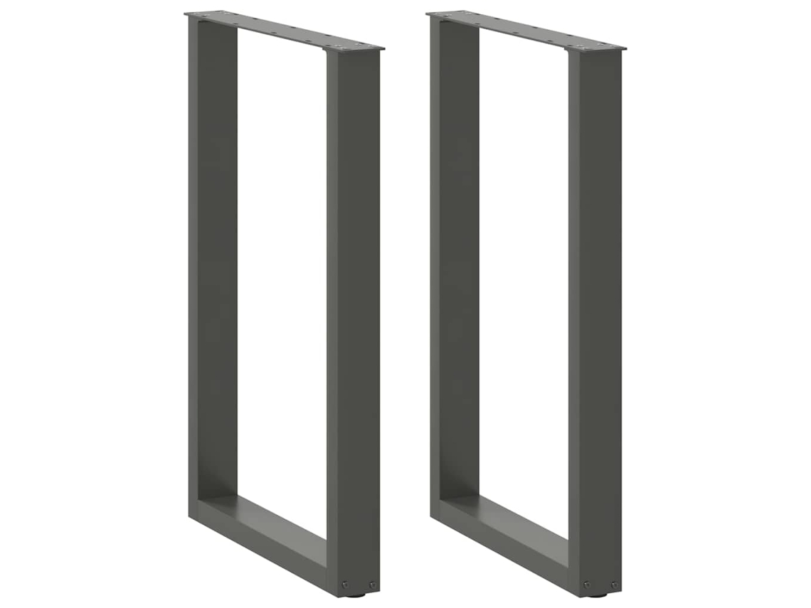 Vidaxl Pés Para Mesa De Bar Em Formato De U 2 Peças Antracite 60x(90-91) Cm Aço