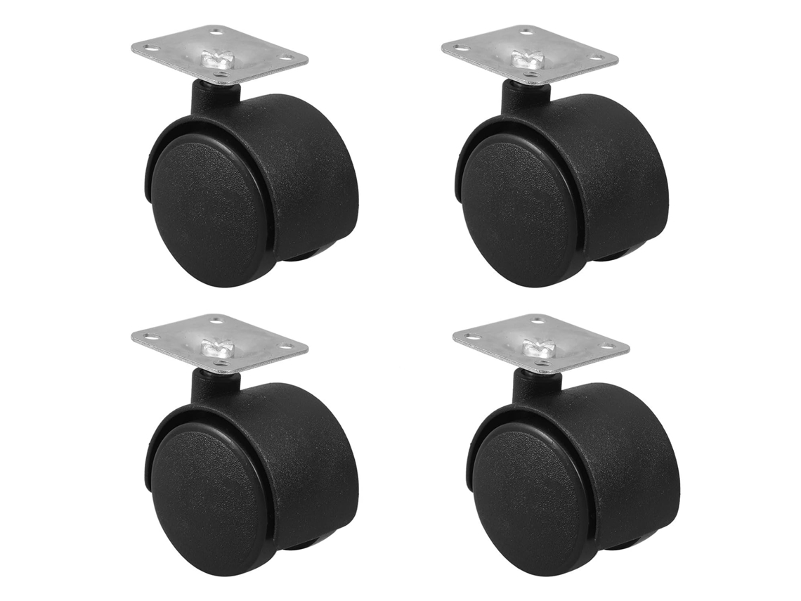 Conjunto De 4 Rodízios Domésticos De Plástico E Ferro, Com Rodas
