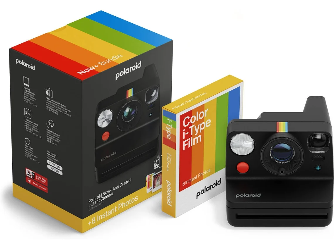 Kit Máquina Fotográfica POLAROID Now+ Gen 3 (Obturação: 1/200s - 94,96  mm - Preto)
