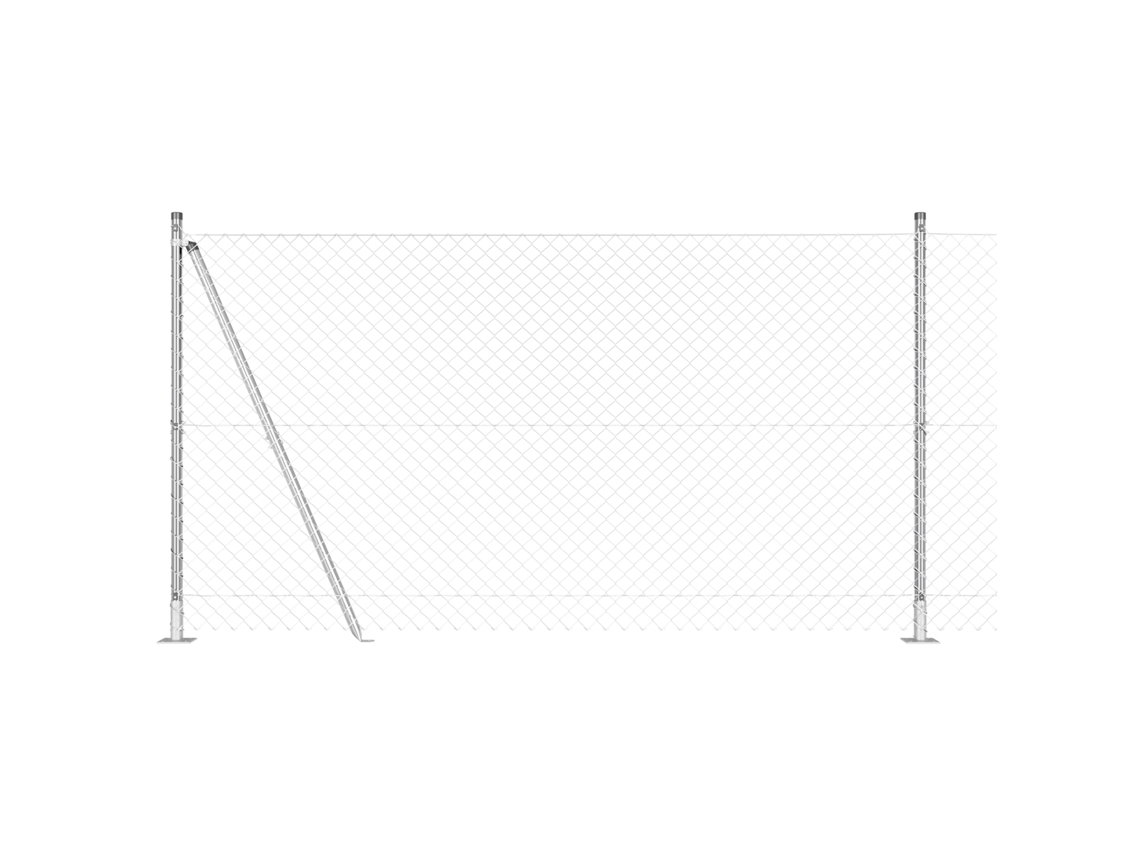 Conjunto 1 Poste De Cerca Vidaxl Prateado Aço (10 X 1,2 M)