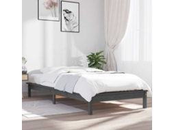 Vidaxl Estrutura De Cama 100x200 Cm Pinho Maciço Cinzento