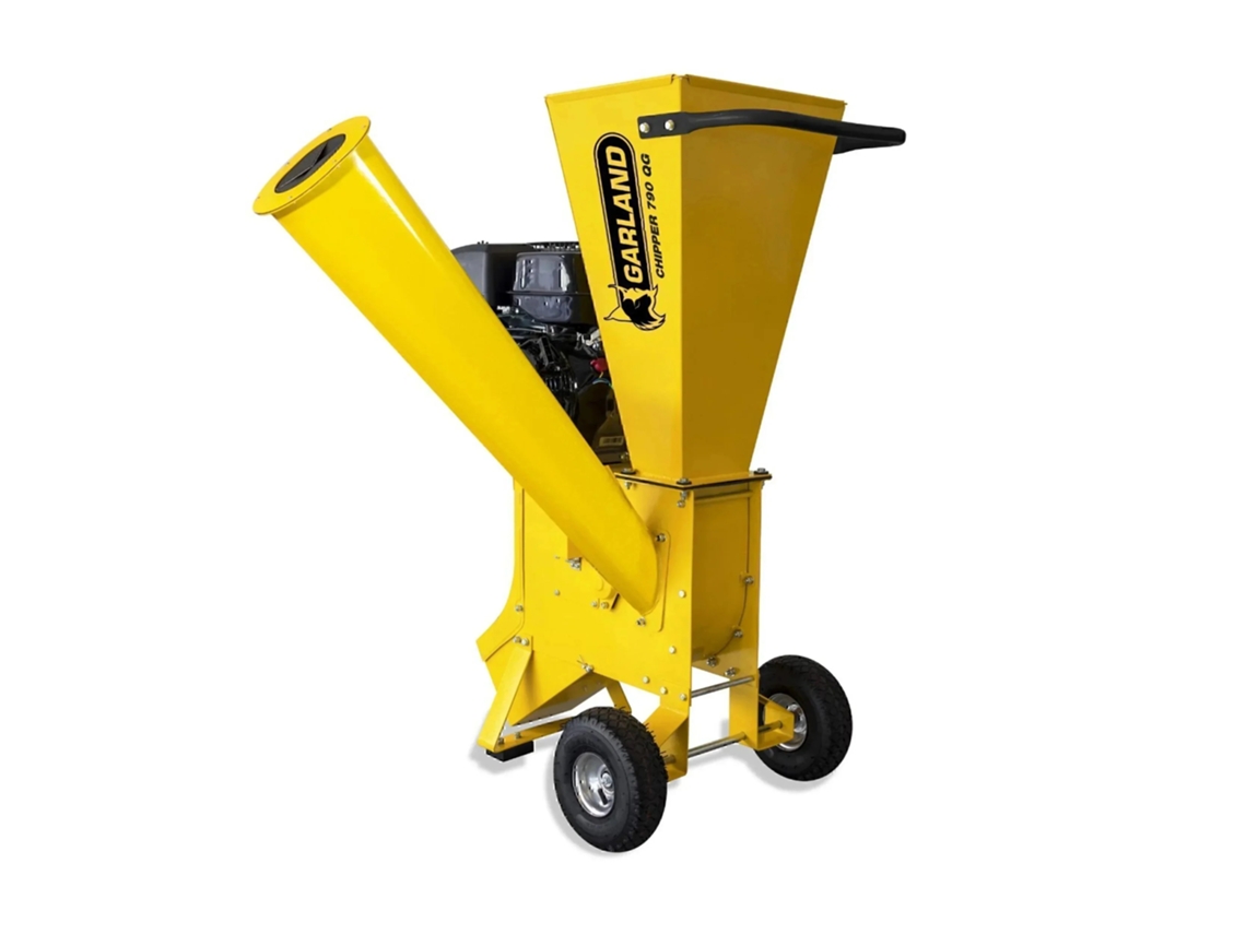 GARLAND CHIPPER 790QG-V23 Biotriturador a gasolina motor 4T 212 cc, 5,8 CV, 2400 rpm, 75 kg. Trituração por martelos e lâminas, diâm. máx. 7,6 cm.