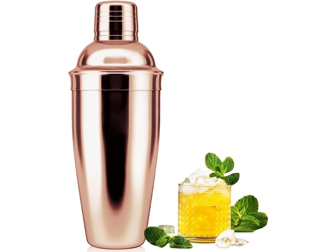 750ml Coqueteleira Misturador De Bebidas Com Filtro Embutido Para Iniciantes Ferramentas De Barman De Aço Inoxidável Ouro Rosa Yunzii