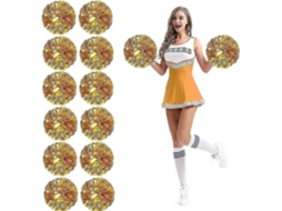 Omni-12 Pompones De Porristas Com Buracos Para Dedos De Lata Metálica Para Desportos E Eventos Oro Grande