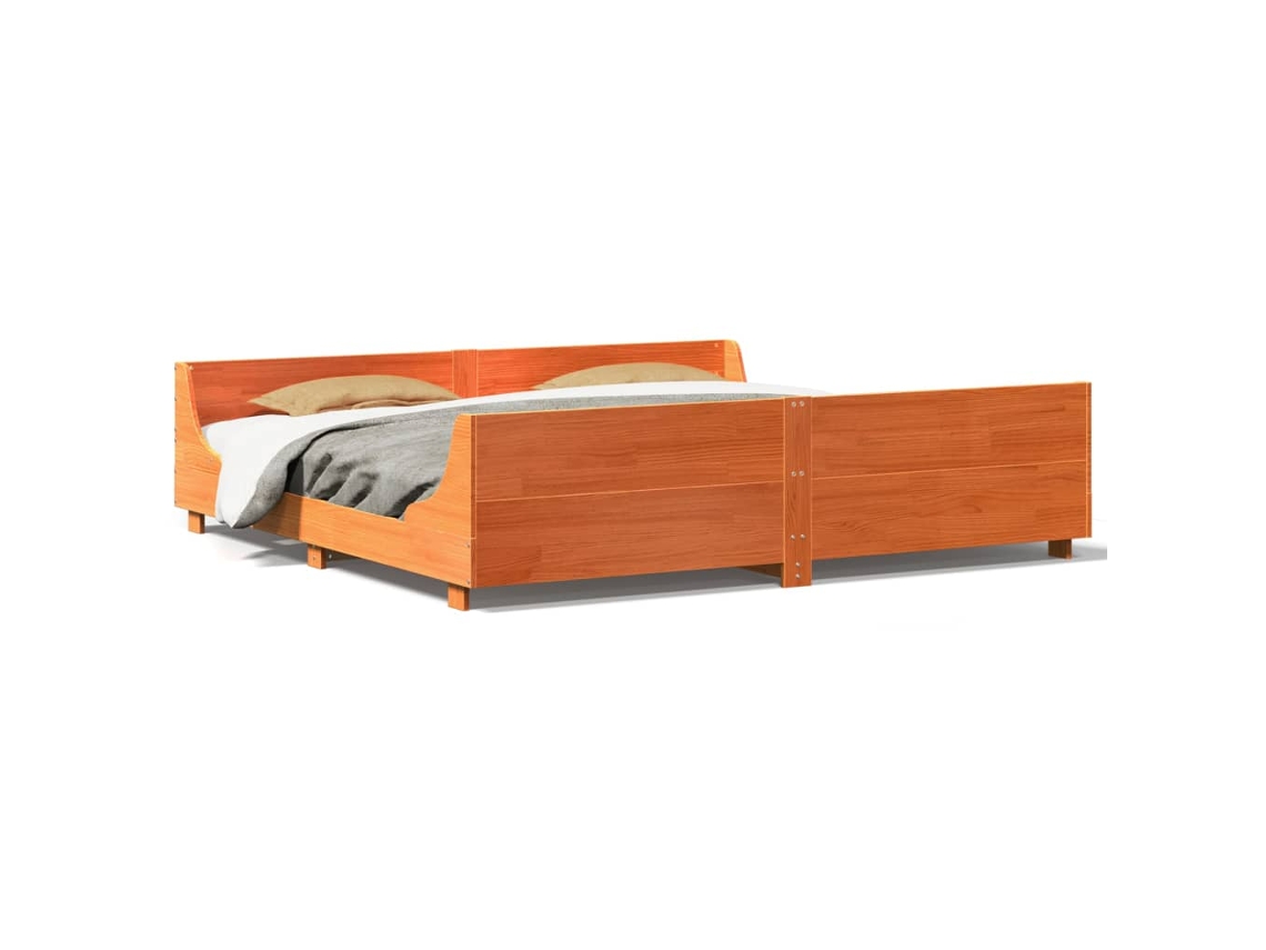 Bed Frame, Bed Frames Vidaxl Marrom Madeira De Pinho (180 X 200 Cm)