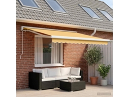 Vidaxl Toldo Retrátil Areia 500 × 300 Cm Lona E Alumínio