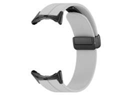 Pulseira De Silicone Com Fivela Magnética Para Google Pixel Watch 2 Cinza