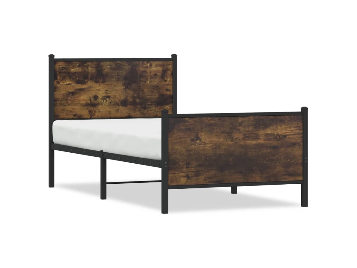 Bed Frame, Bed Frames Vidaxl Marrom Aço (90 X 190 Cm)