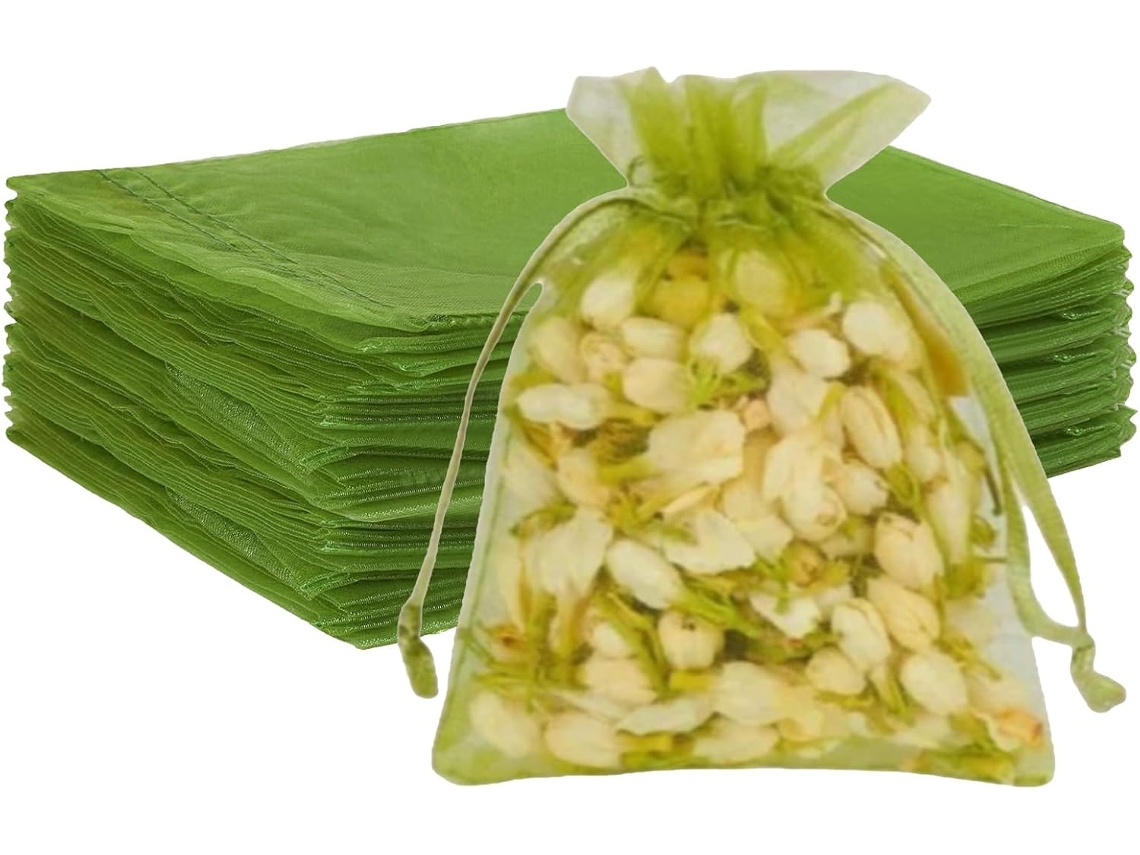 200 Sacos De Malha Com Cordão Para Frutas E Verduras