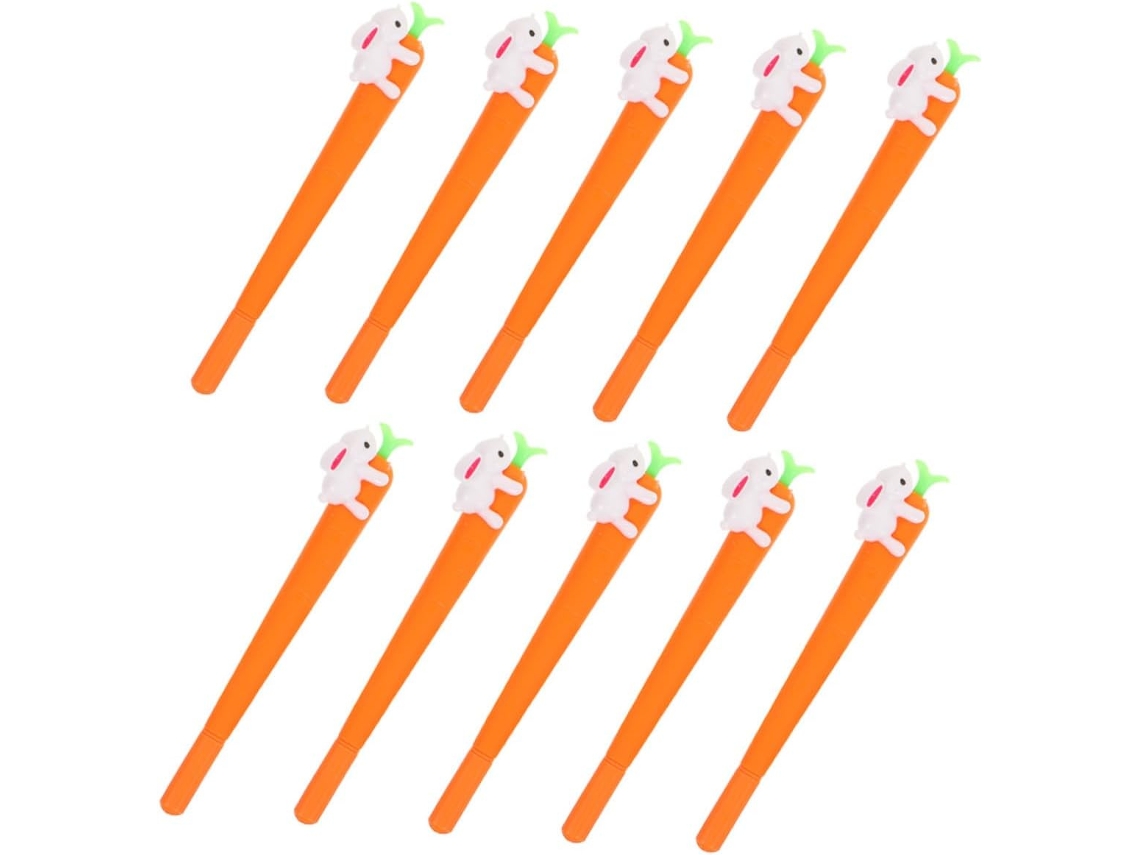 Canetas Em Gel Angoyily, Conjunto De 10 Unidades, Com Desenho Cenoura
