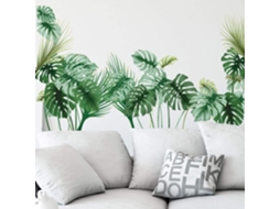 Decalques de Parede Tropical Adesivos de Parede em Folha de Palmeira Pôsteres de Decoração de Parede em Vinil e Murais de Arte em Bastão ZMDECQNA