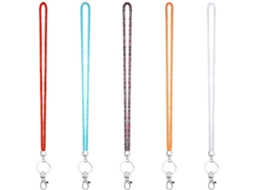 Conjunto de 4 Portas Crachás Com Cordão, 66cm 30pol, Cordão Pescoço Com Brilhantes Cristais, Argola Metal