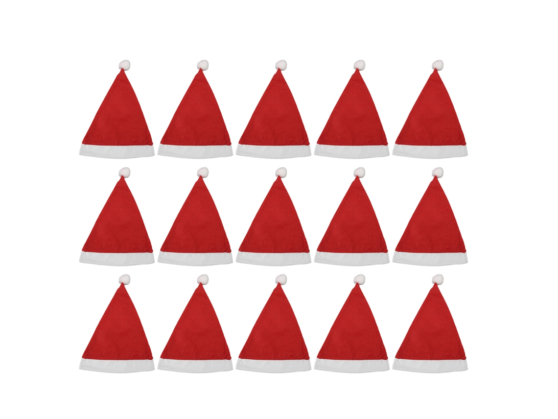 Chapéus de Papai Noel de Algodão 15 Unidades Natal