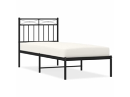 Estrutura de Cama Metal Sem Colchão com Cabeceira Preto MAISON EXCLUSIVE 75x190 cm