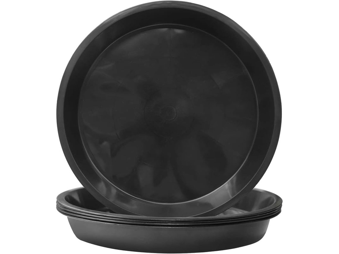 5 Pratos Para Vasos De Flores Pretos Redondos 26cm Pratos De Plástico Para Plantas Jardim Interior Exterior