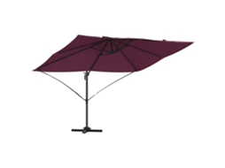 Conjunto 1 Guarda-sol Cantilever Vidaxl Vermelho Poliéster (351 X 250 X 260 Cm)