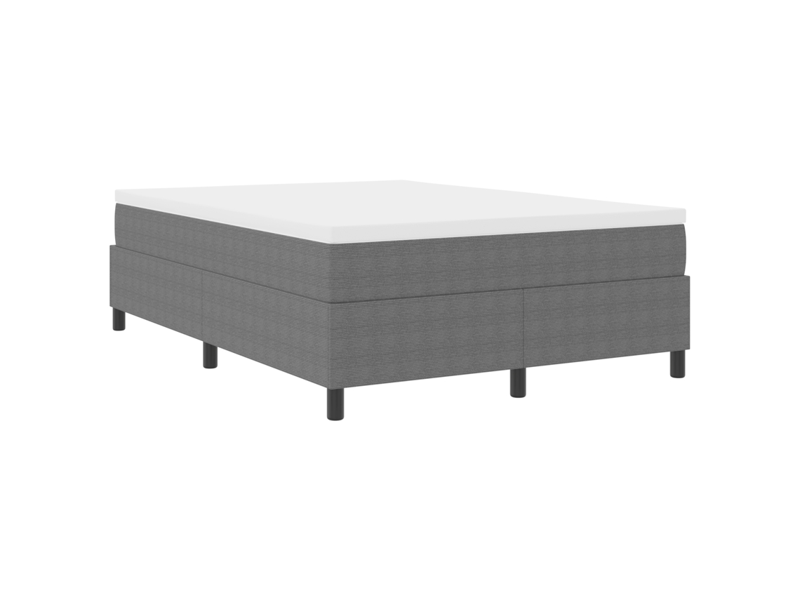 Cama Bospring Com Colchão Cinza Claro Tecido De Veludo Cotelê Vidaxl Cinzento-claro Fabric (160x200 Cm)
