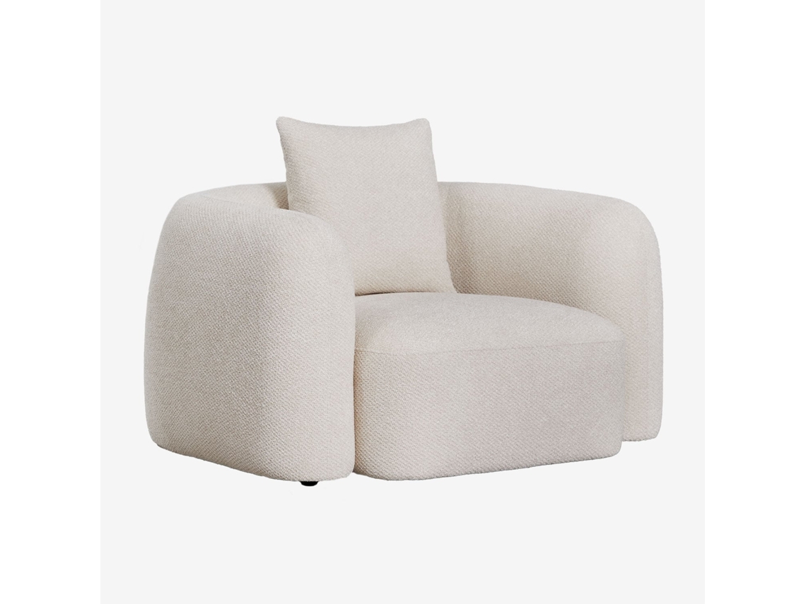 Sklum Pacote De 2 Poltronas Coco Chenille Poliéster                       Chenille Branco Grosso