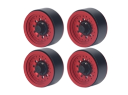 Mali conjunto de Rodas Rc Beadlock 1.9 Polegada Alumínio para Carros Rc 1/10 Axial Scx10 I Ii Iii Vermelho 4pcs