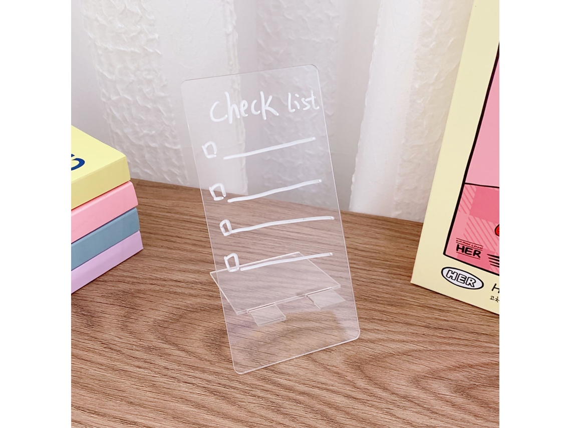 Pizarra Borrável Acrílica Transparente Portátil Para Escritório 15x7.5cm Tableta De Notas Criativa