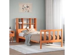 Vidaxl Cama Com Estante Sem Colchão 75x190 Cm Madeira Maciça