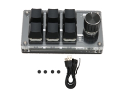 Omni-2026teclado Mecânico Mini 6 Teclas Com Botão Rotativo, Interruptor Azul, Usb Bluetooth, Programável, Diy, Preto Para Pc Gaming