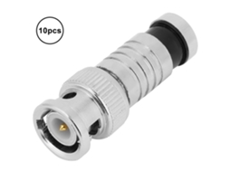 Laxiscreed Conector Bnc Macho Comprimido Para Cctv Rg59 Para Instalação De Câmeras