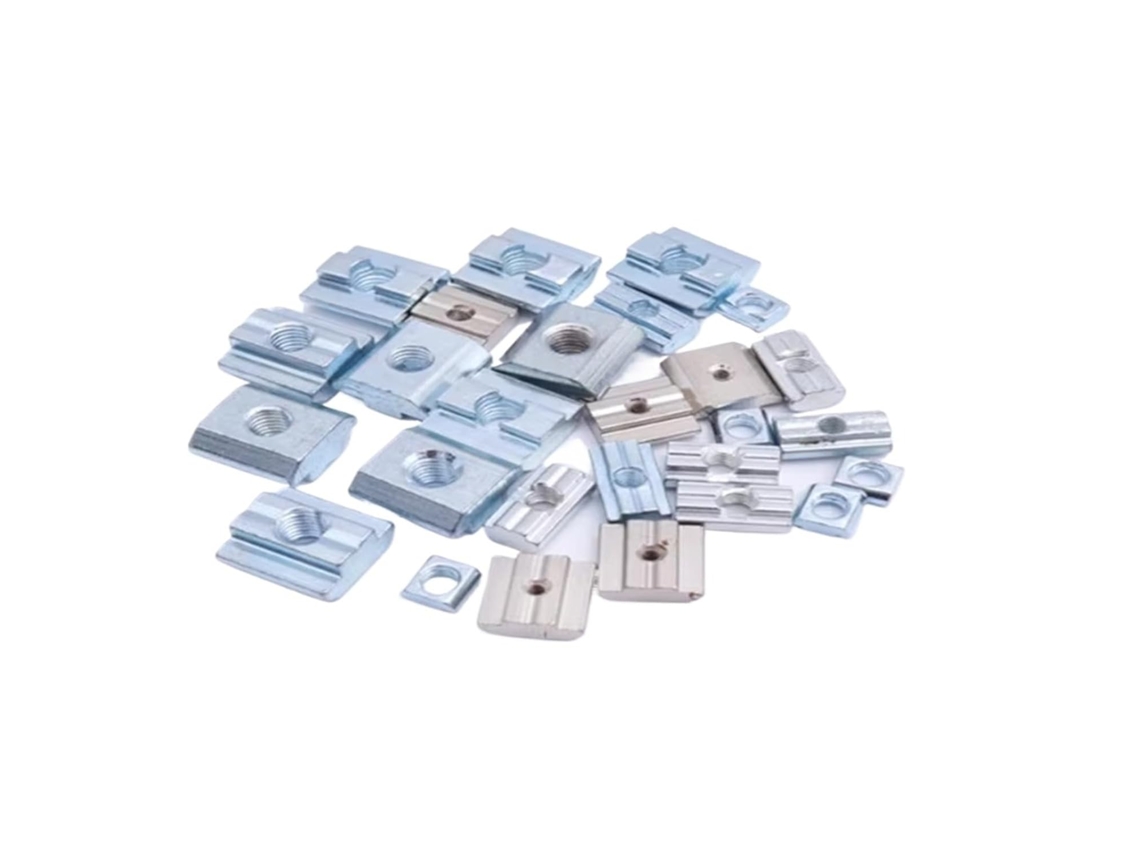 Conjunto De 10a 100 Porcas Quadradas Em T, Tamanhos M3, M4, M5, M6 E M8, Com Encaixe Deslizante Para Fixação Em Perfis
