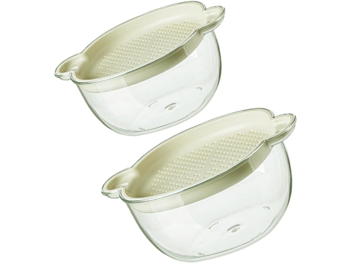 Conjunto De 2 Cestos Filtrantes Cozinha Com Dupla Camada Para Lavar