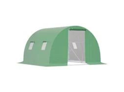 Estufa De Verde Jardim Em Túnel 9 M² 4 Janelas, Porta Com Zíper Enrolável Estrutura Aço Galvanizado, Lona Pe 3 X 2 M