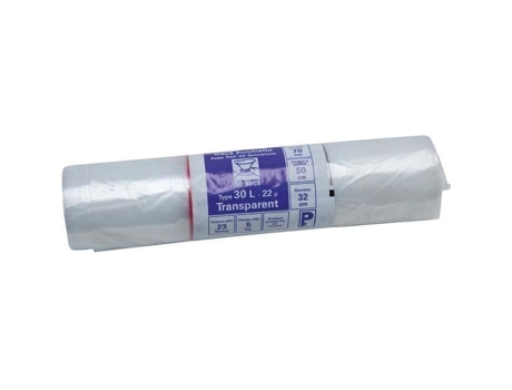 Saco De Lixo Transparente 30 L 22 Mícrons X50 Publi Embal