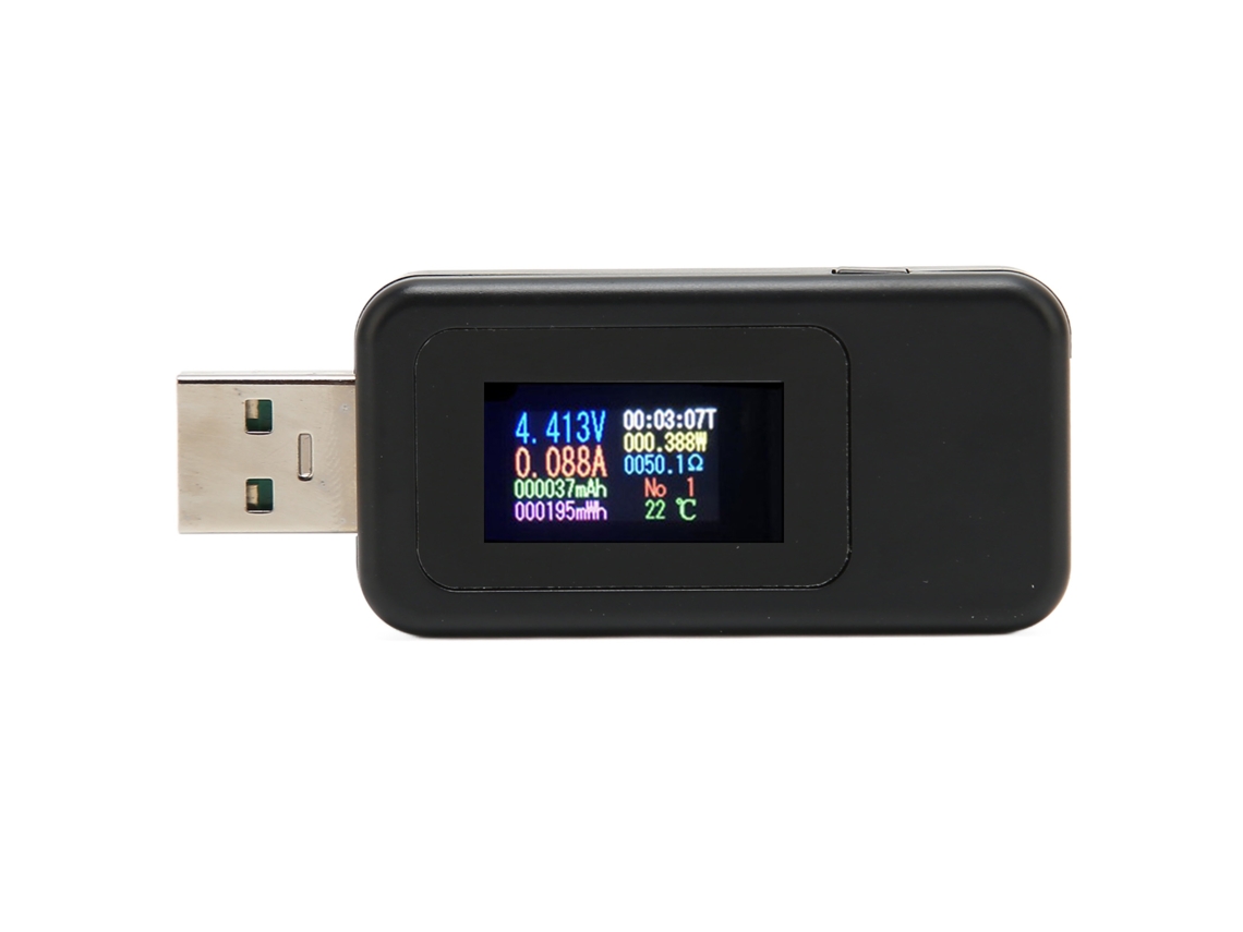 Testador Usb Com Tela Lcd Colorida Hd Medidor De Energia Voltímetro Amperímetro 0-6.5a 4-30v