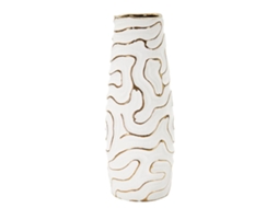Vaso Lia Cm Ø 14,5x39,5 Único / Branco Dourado