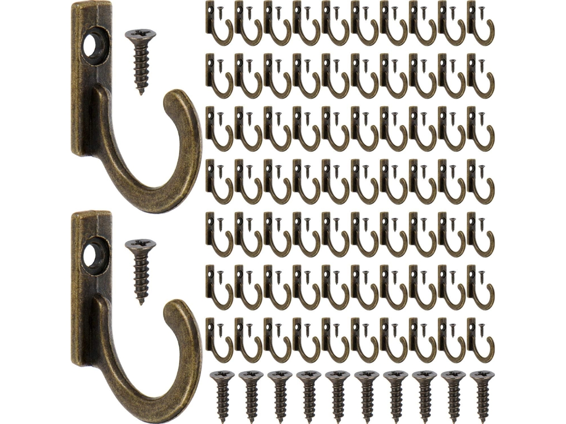 Gancho De Parede Com Um Único Gancho Para Pendurar Itens Pequenos Com Parafusos, Design Simples E Prático. Cada Gancho É Reforçado Com Um Parafuso Par